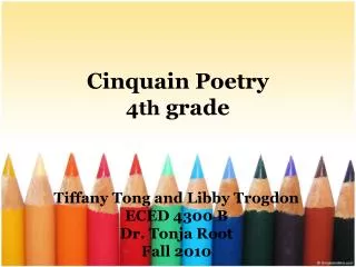 Cinquain Poetry 4th grade