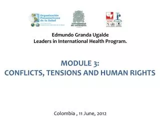 MODULE 3: CONFLICTS, TENSIONS AND HUMAN RIGHTS