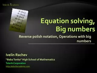 Equation solving, Big numbers