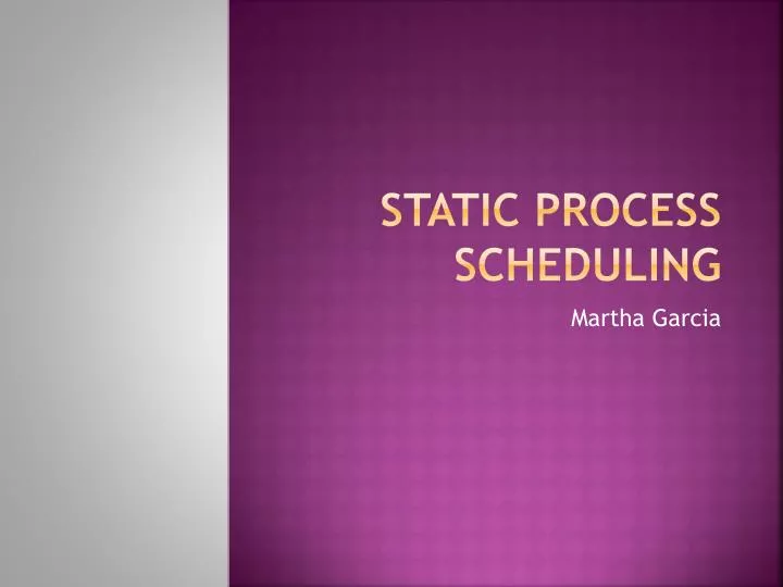 static process scheduling