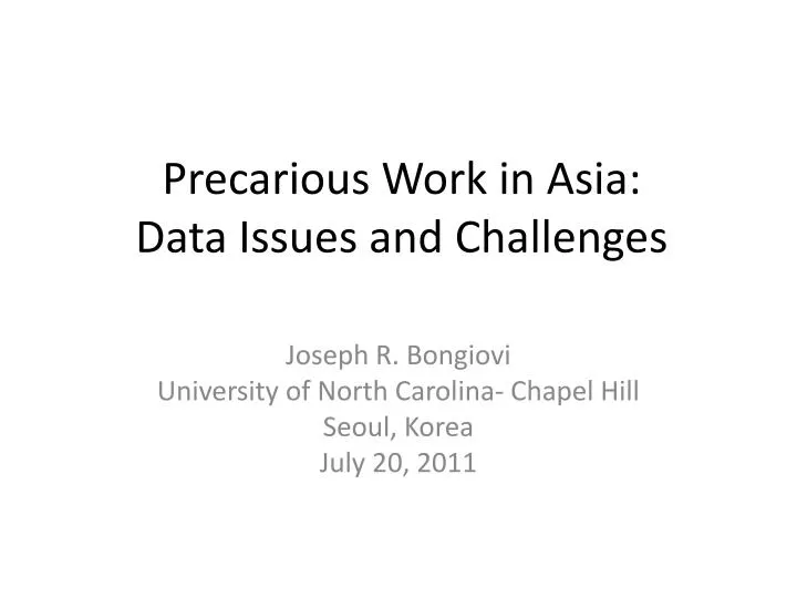 precarious work in asia data issues and challenges