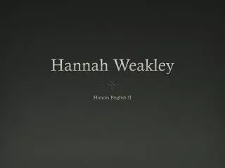 Hannah Weakley