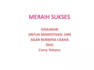 meraih sukses