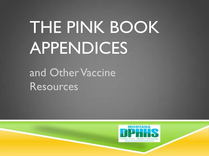 the pink book appendices