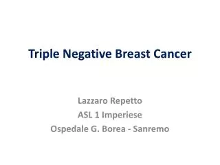 Triple Negative Breast Cancer