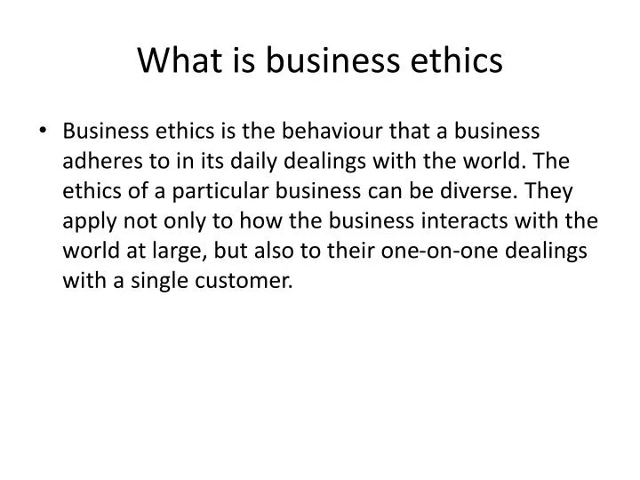 what is business ethics