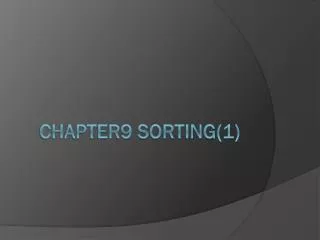 Chapter9 Sorting(1)