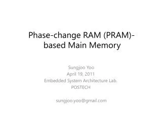 Phase-change RAM (PRAM)-