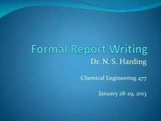 Formal Report Writing