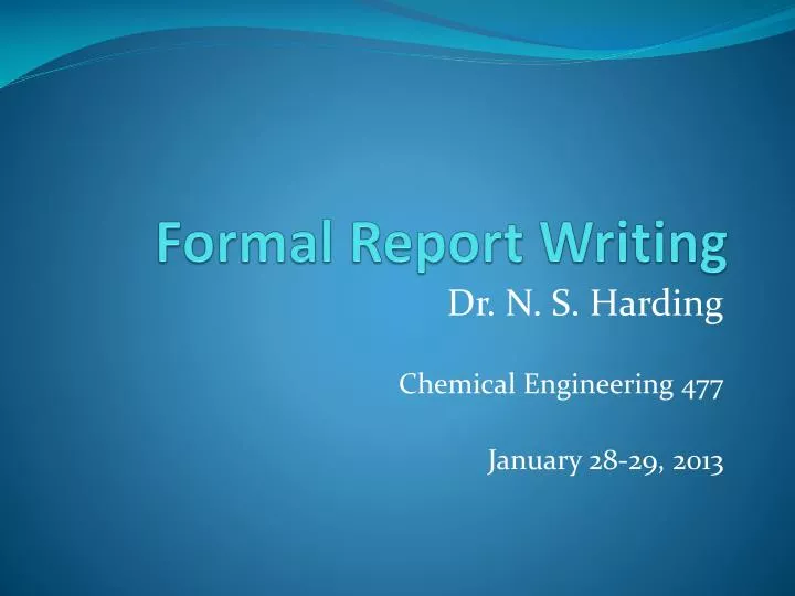 formal report writing