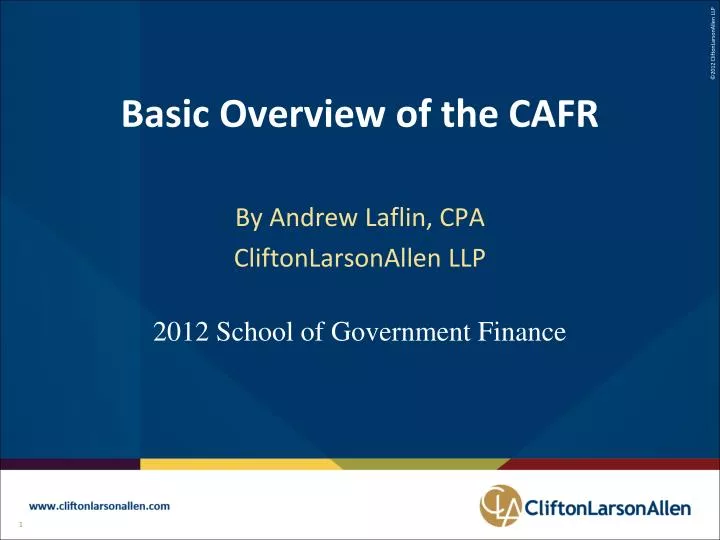 basic overview of the cafr