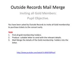 outside records mail merge