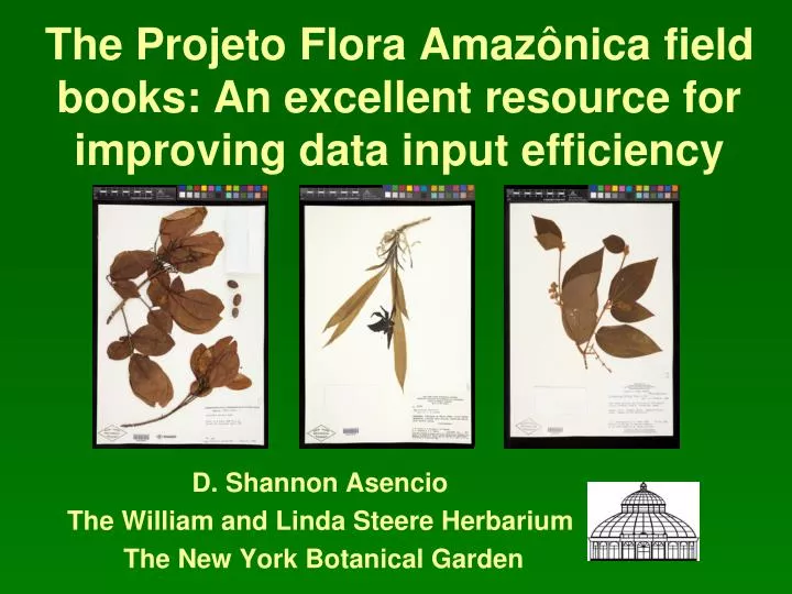 the projeto flora amaz nica field books an excellent resource for improving data input efficiency