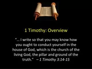 1 Timothy: Overview