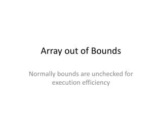 Array out of Bounds