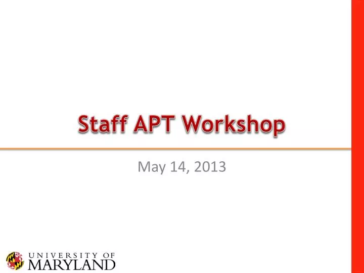 staff apt workshop