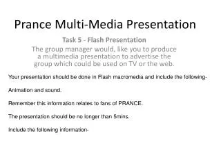 Prance Multi-Media Presentation