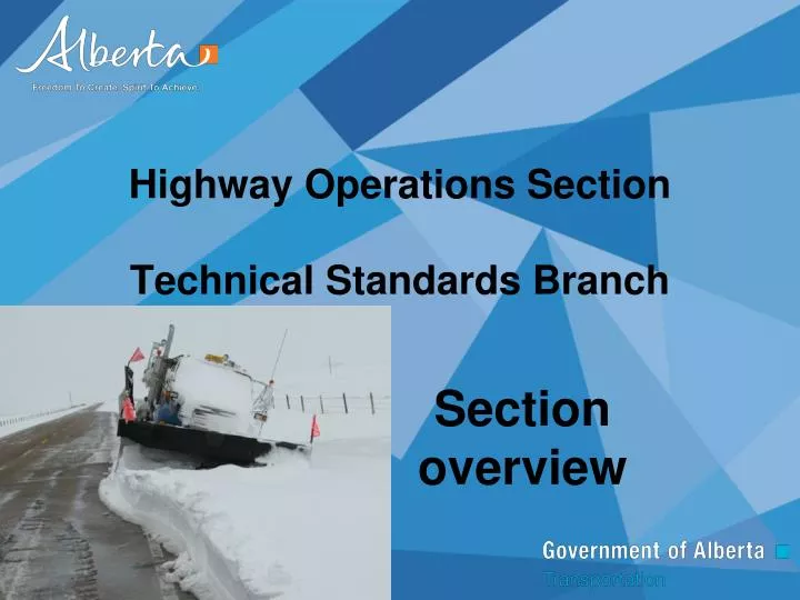highway operations section technical standards branch