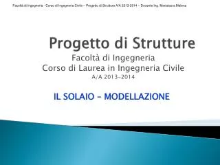 progetto di strutture