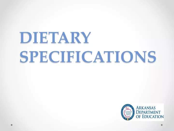 dietary specifications