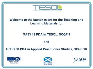Welcome to the launch event for the Teaching and Learning Materials for