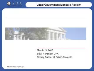 _____________________________________ March 13, 2013 Staci Henshaw, CPA