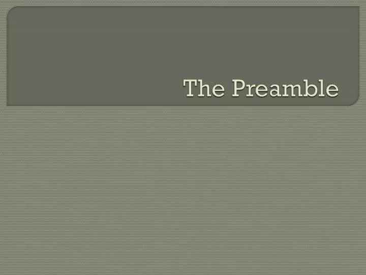 the preamble