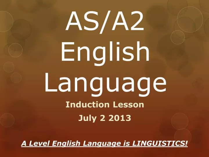 as a2 english language