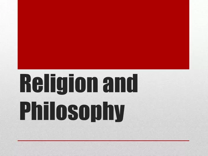 religion and philosophy