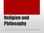 Religion and Philosophy - slide 1