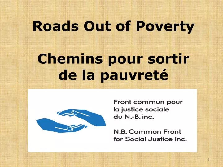 roads out of poverty chemins pour sortir de la pauvret