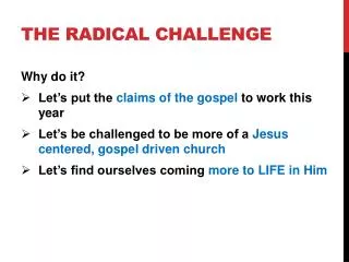 The Radical Challenge