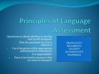 Principles of Language Assessment
