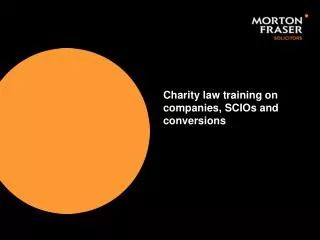 Charity law training on companies, SCIOs and conversions
