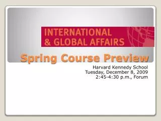 Spring Course Preview