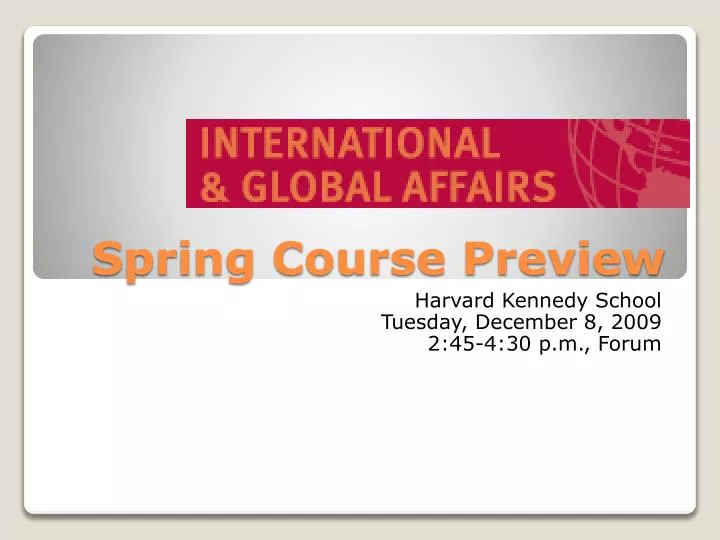 spring course preview