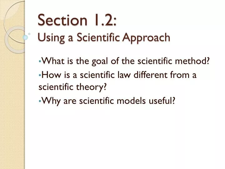 section 1 2 using a scientific approach