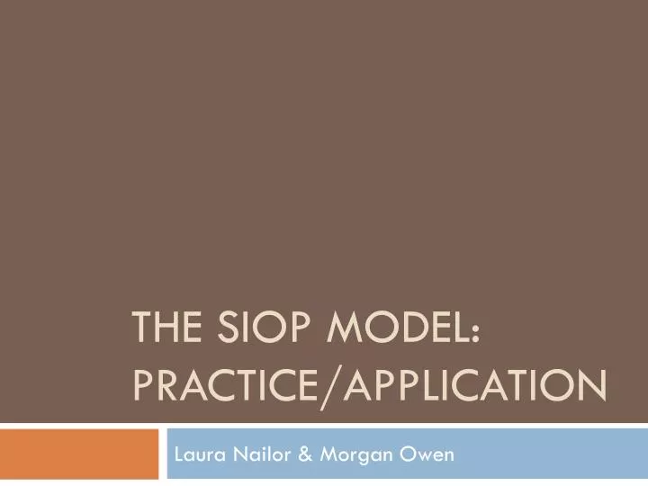 the siop model practice application