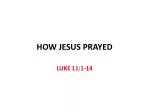 HOW JESUS PRAYED - slide 1