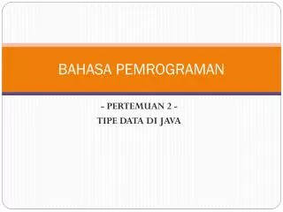 bahasa pemrograman