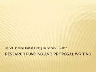 research funding and proposal writing
