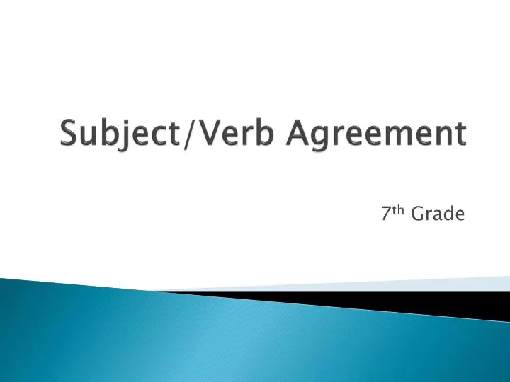 subject verb agreement