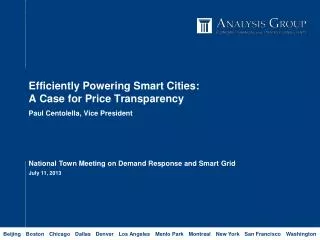 Efficiently Powe ring Smart Cities: A Case for Price Transparency