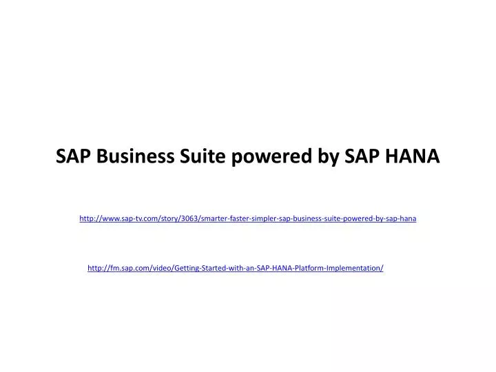 sap business suite powered by sap hana