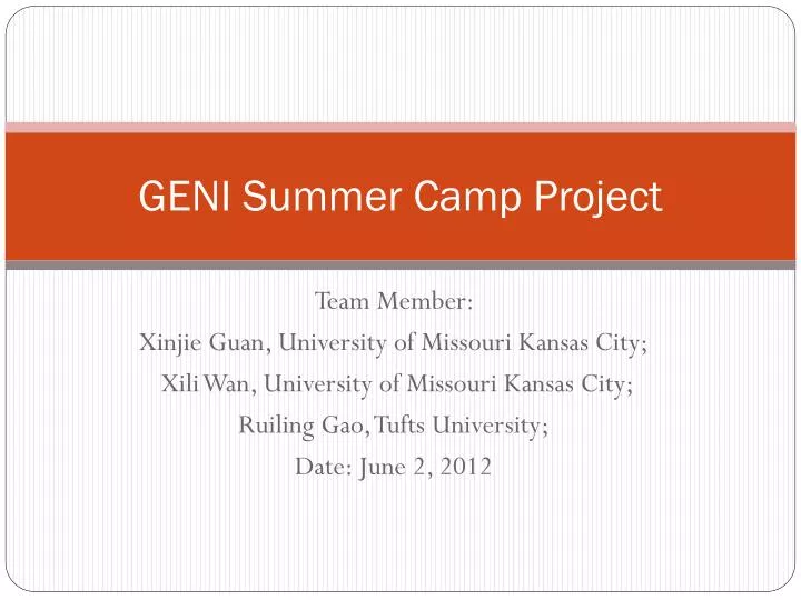 geni summer camp project