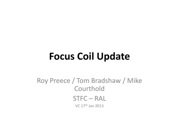 focus coil update