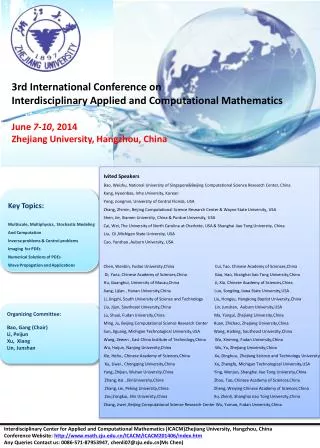 3rd International Conference on Interdisciplinary Applied and Computational Mathematics