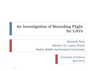 An Investigation of Bounding Flight for UAVs
