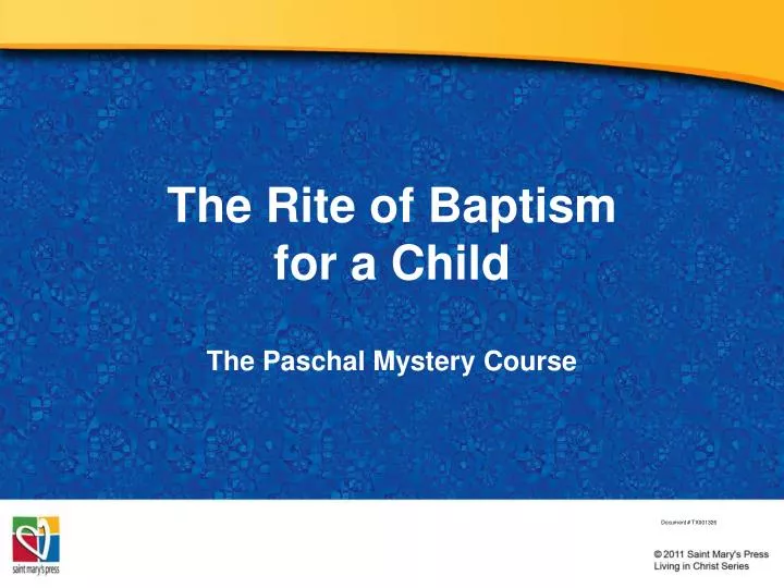 the rite of baptism for a child