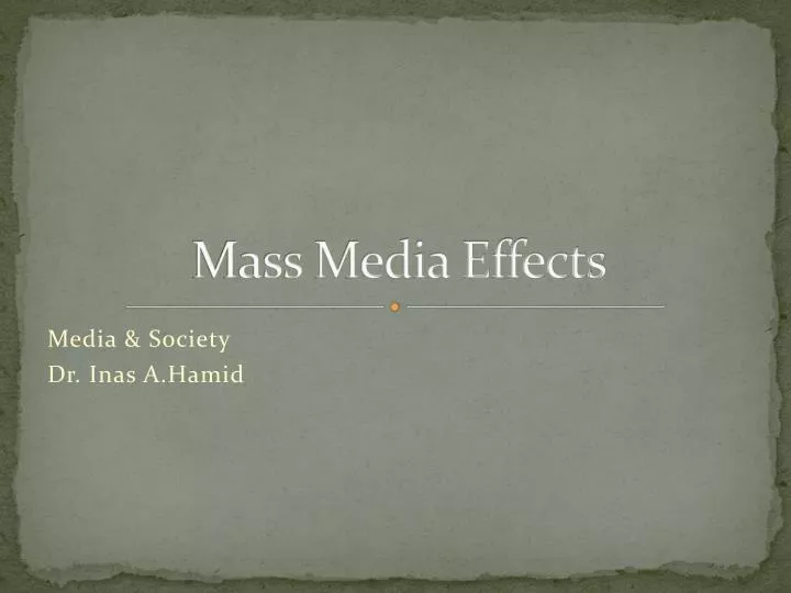 mass media effects